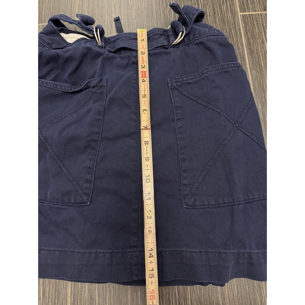 Anthropologie Pilcro Letterpress Mini Skirt Sz 2 Buckles Nautical Pockets - Picture 5 of 6